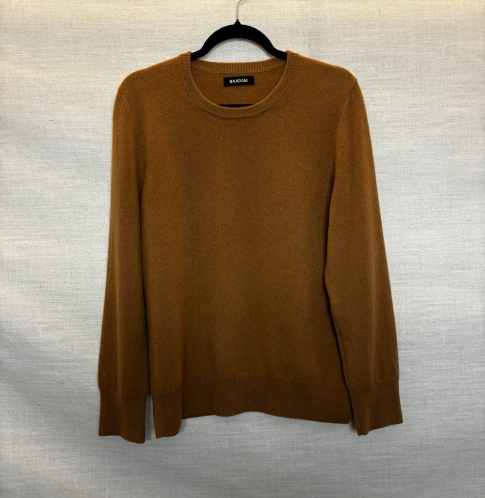 NAADAM Cashmere Crewneck Sweater Large Mens Dark Camel